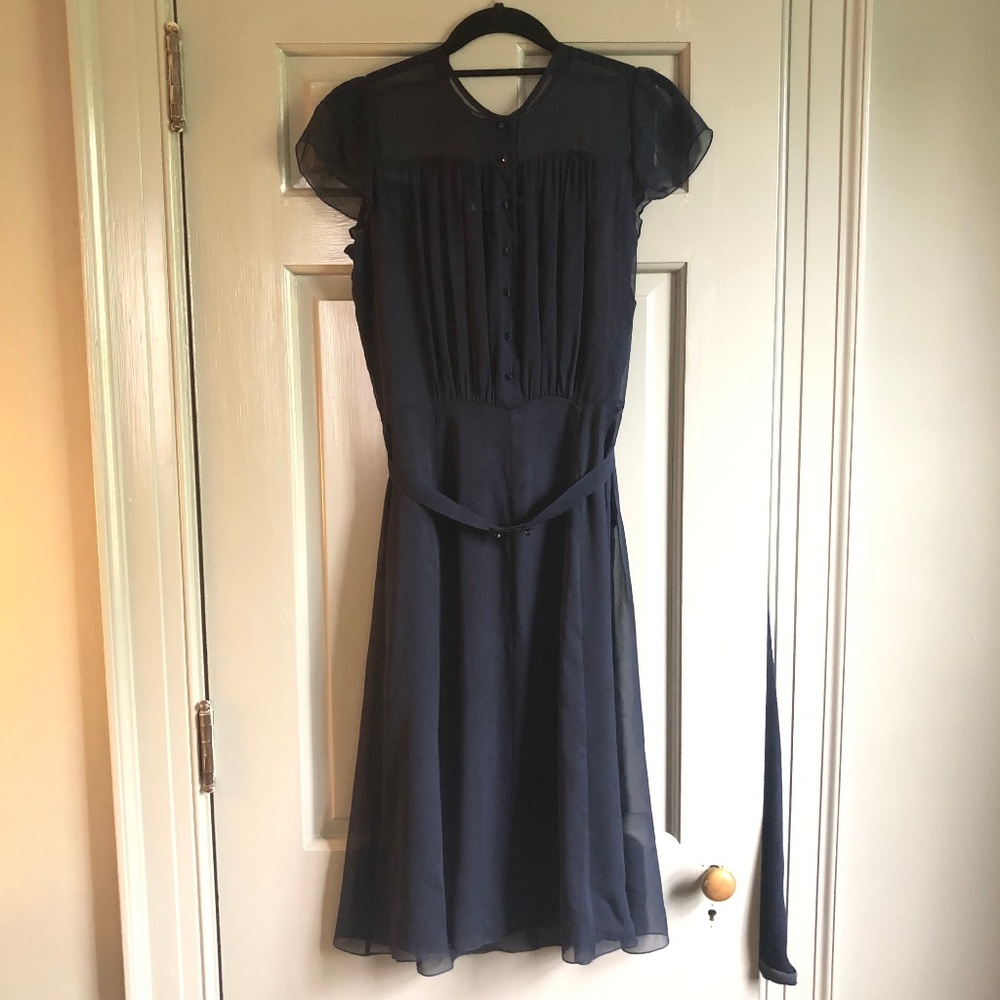 Morgane Le Fay Button Front Tea Dress in Black